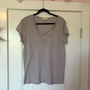 Lovestitch t shirt with cross-front detail